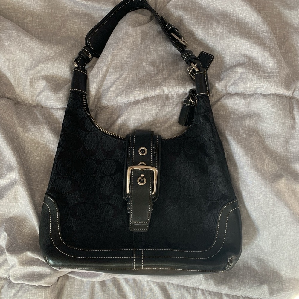 vintage coach jacquard shoulder bag